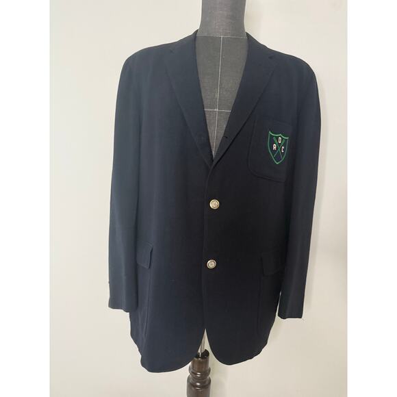 Vintage Dartmouth Rowing Club Sport Coat Jacket Navy Green Gold Size 44 JL - Picture 1 of 15